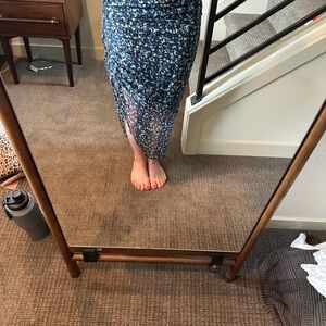 Veronica Beard Blue Floral Maxi Skirt